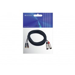 OMNITRONIC Adaptercable 2xXLR(M)/2xRCA 6m bk